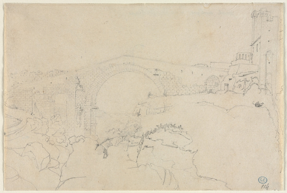 The Ponte dell'Abbadia at Vulci by Jean-Auguste-Dominique Ingres (French, 1780–1867) - Classic Painting canvas print