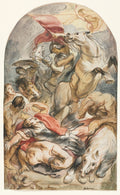 The Conversion of Saul with Horseman and Banner by Jacob Jordaens (Flemish, 1593–1678) - Classic Art canvas print
