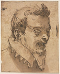 Head of a Man by Annibale Carracci (Italian, c. 1560–1609) - Classic Painting canvas print