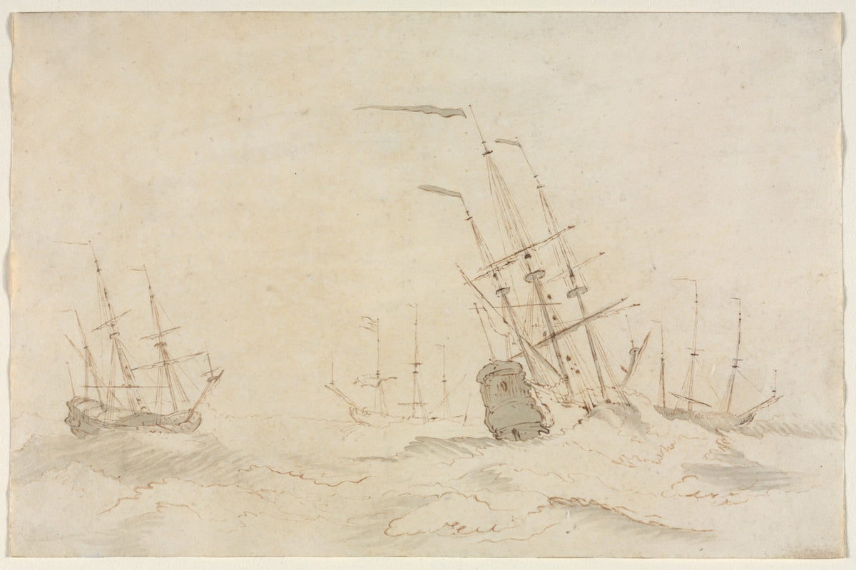 Ships by Ludolf Backhuysen (Dutch, 1631–1708) - Classic Painting canvas print