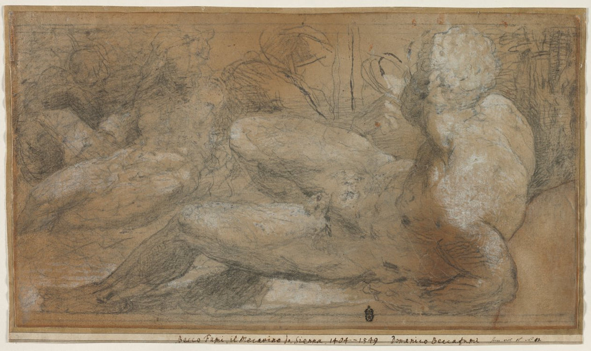 Three Male Nudes by Domenico Beccafumi (Italian, 1486–1551) - Classic Art canvas print