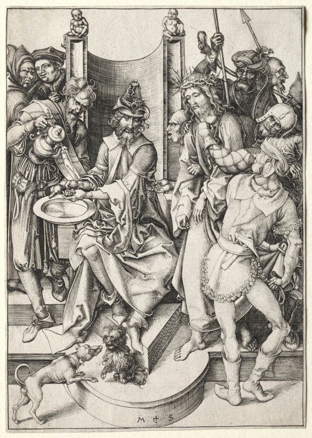 The Passion  Christ Before Pilate by Martin Schongauer (German, c. 1450–1491) - Classic Art canvas print