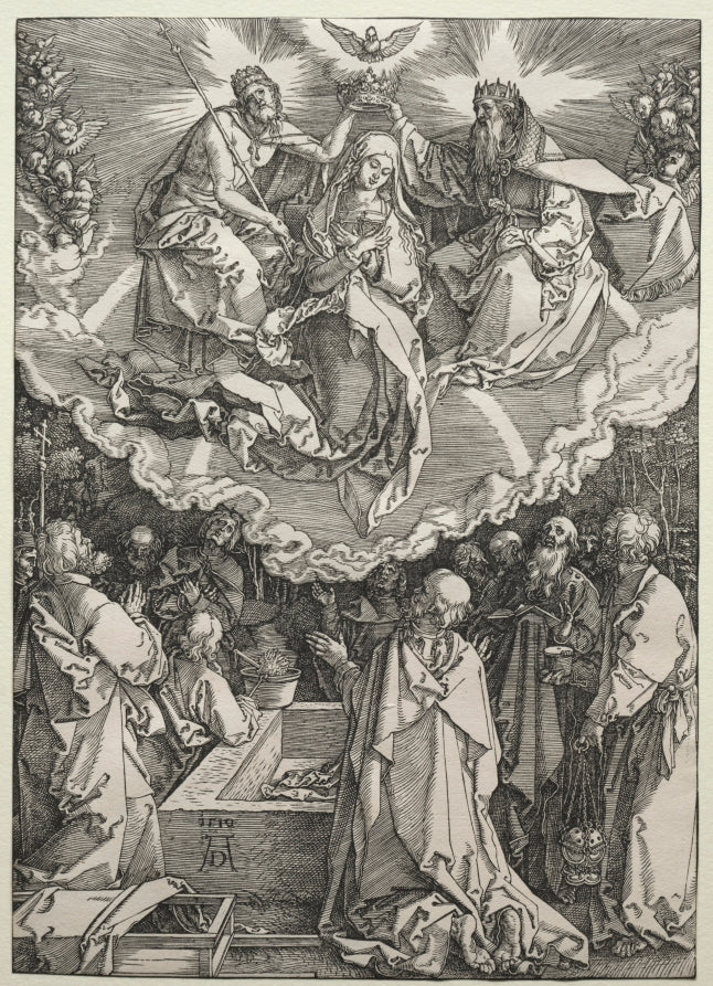 The Assumption and Coronation of the Virgin by Albrecht Dürer (German, 1471–1528) - Classic Painting canvas print