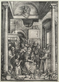 The Virgin and Child Surrounded by Saints and Angels by Albrecht Dürer (German, 1471–1528) - Classic Painting canvas print