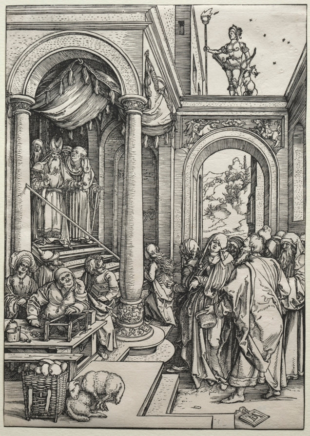 The Presentation of the Virgin in the Temple by Albrecht Dürer (German, 1471–1528) - Classic Painting canvas print