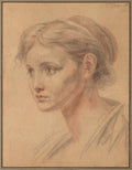 Head of a Girl by Jean-Baptiste Greuze (French, 1725–1805) - Classic Painting canvas print