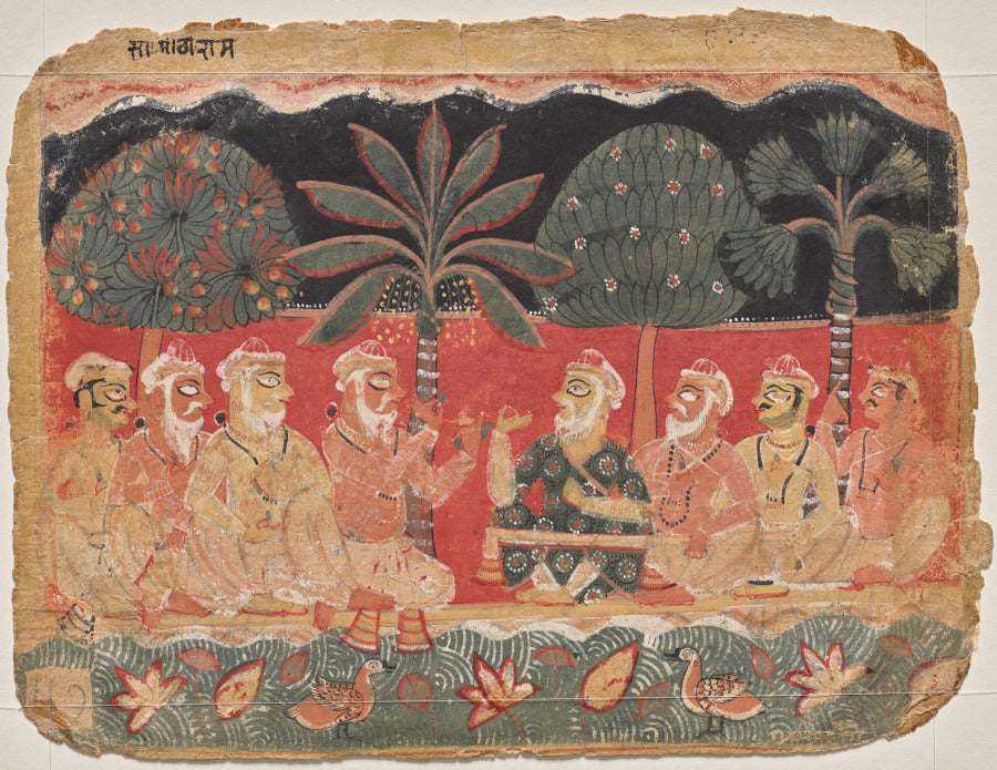 Nanda and the elders, page from a Bhagavata Purana by  - Classic Art canvas print