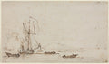 Yacht Receiving Salute by Willem van de Velde (Dutch, c. 1611–1693) - Classic Painting canvas print