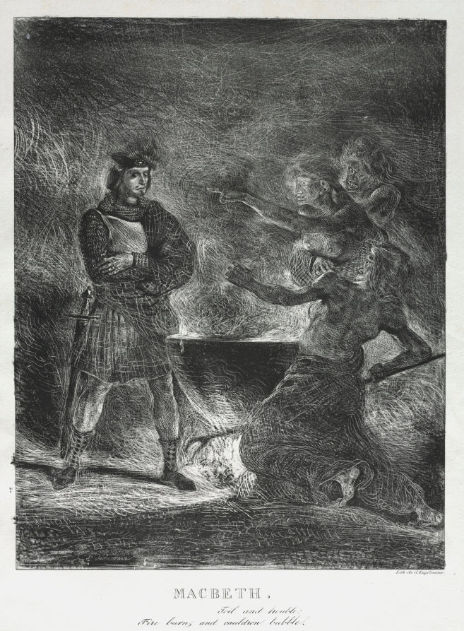 Macbeth Consulting the Witches by Eugène Delacroix (French, 1798–1863) - Classic Painting canvas print