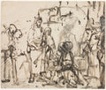 The Meeting of Christ with Martha and Mary after the Death of Lazarus by Rembrandt van Rijn (Dutch, 1606–1669) - Baroque canvas print