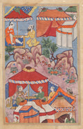 Bashir confides his love for Habbaza to an Arab friend, and sends him to her with a message, from a Tuti-nama Tales of a Parrot Twenty-fourth Night by  - Classic Art canvas print