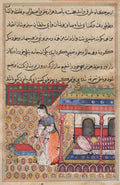 The parrot addresses Khujasta at the beginning of the thirty-eighth night, from a Tuti-nama Tales of a Parrot by  - Classic Art canvas print