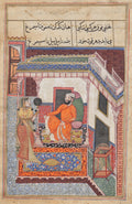 The parrot laughs on hearing the Raja of Ujjains wife admire her beauty in a mirror, from a Tuti-nama Tales of a Parrot Forty-sixth Night by  - Classic Art canvas print