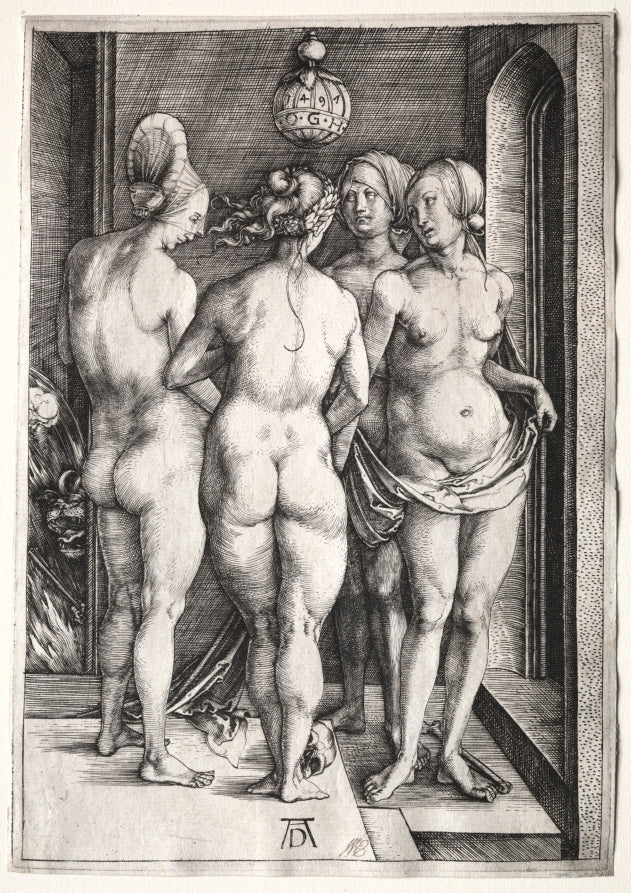 The Four Witches Four Naked Women by Albrecht Dürer (German, 1471–1528) - Classic Painting canvas print