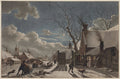 Winter Night in a Dutch Town by Jacob Cats (Dutch, 1741–1799) - Classic Painting canvas print