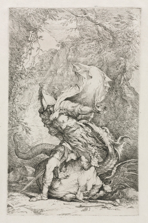 Jason and the Dragon by Salvator Rosa (Italian, 1615–1673) - Classic Painting canvas print