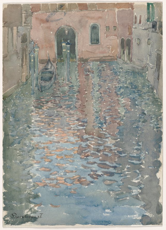 Venetian Canals by Maurice Prendergast (American, born Newfoundland [now Canada], 1858–1924) - Classic Painting canvas print
