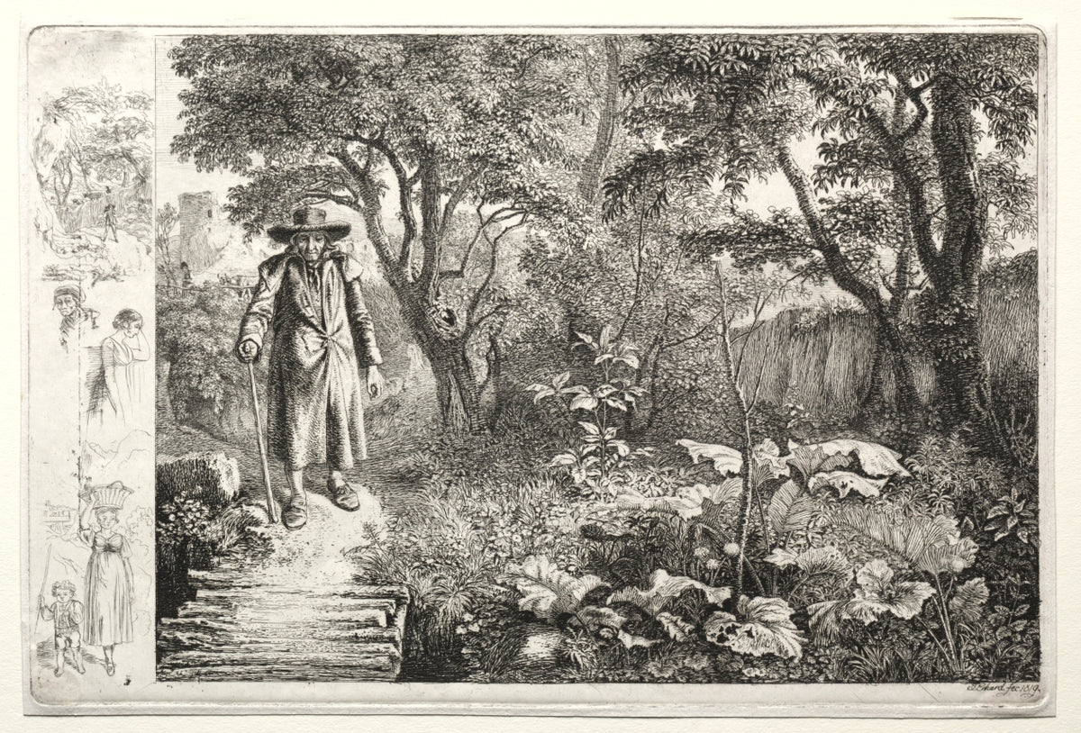 Old Man Before the Log Bridge by Johann Christoph Erhard (German, 1795–1822) - Classic Painting canvas print