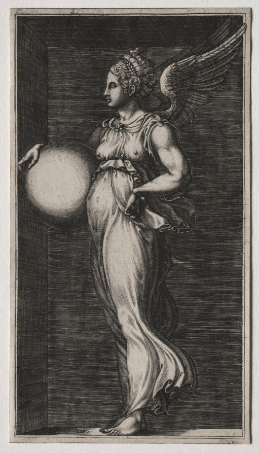 Allegorical Figure Holding a Sphere by Giorgio Ghisi (Italian, 1520–1582) - Classic Painting canvas print