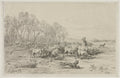 Landscape with a Flock of Sheep by Charles-Émile Jacque (French, 1813–1894) - Classic Painting canvas print