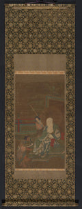 Seated Arhat with Two Attendants by  - Classic Art canvas print