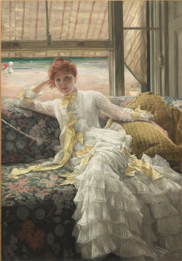 Seaside July Specimen of a Portrait by James Tissot (French, 1836–1902) - Classic Art canvas print