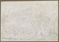 The Grindelwald Glacier with Hunter and Peasant Girl in Foreground by Joseph Anton Koch (Austrian, 1768–1839) - Classic Painting canvas print