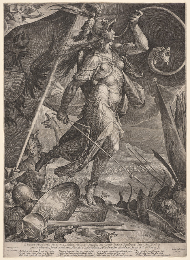 Bellona Leading the Armies of the Emperor against the Turks by Jan Muller (Dutch, 1571–1628) - Classic Art canvas print