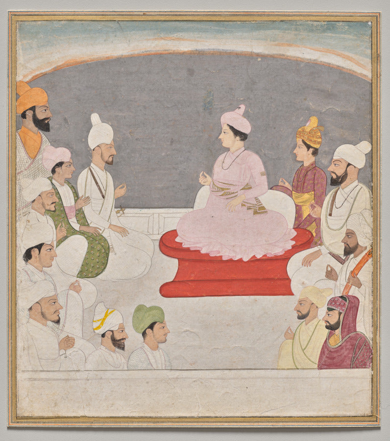 Raja Sansar Chand of Kangra and courtiers by  - Classic Art canvas print