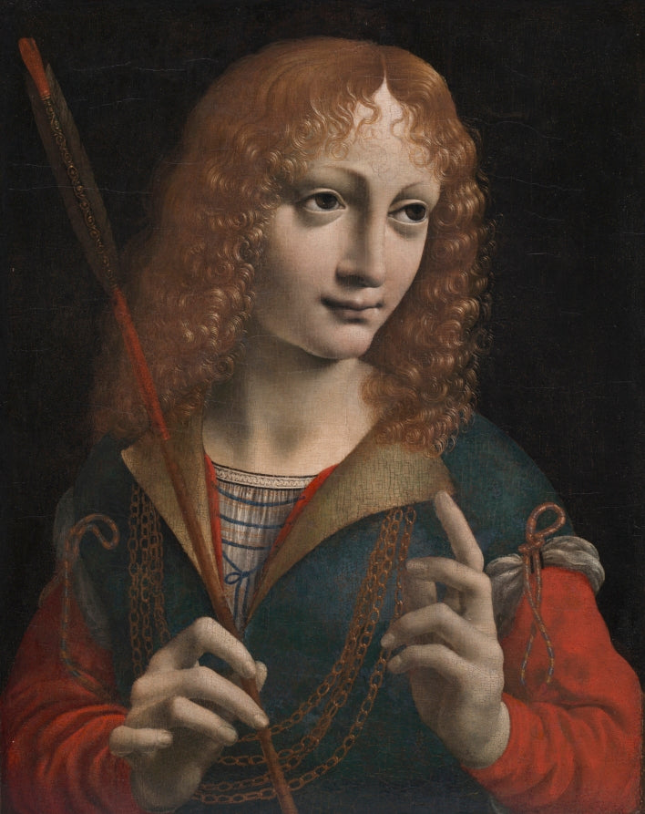 Portrait of a Youth as Saint Sebastian by Marco d'Oggiono (Italian, 1460-1524) - Classic Art canvas print