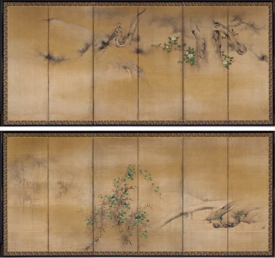 Winter and Summer Flowers by Kaihō Yūshō (Japanese, 1533–1615) - Classic Art canvas print