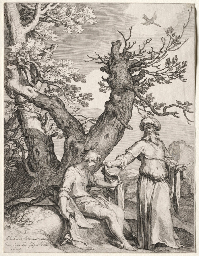 Ahijah and Jeroboam by Jan Saenredam (Dutch, 1565–1607) - Classic Painting canvas print