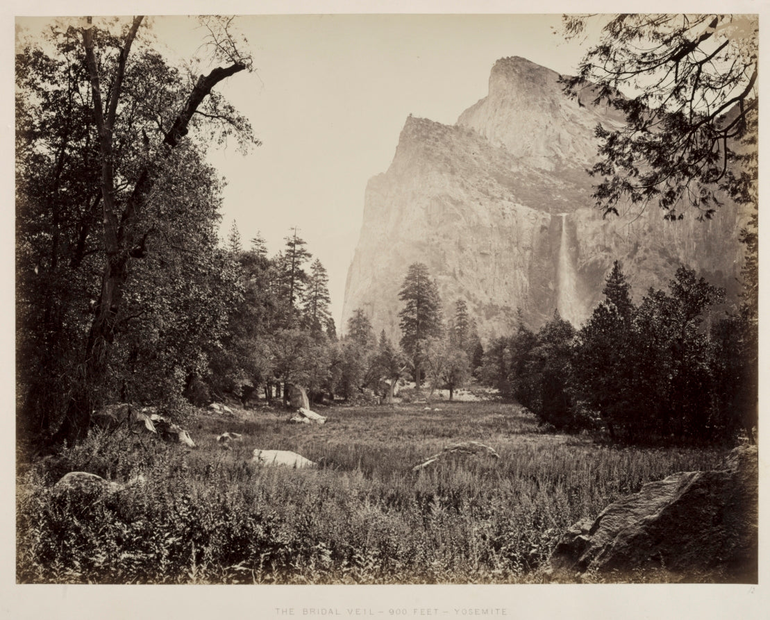 Bridal Veil, Yosemite by Carleton E. Watkins (American, 1829–1916) - Classic Art canvas print