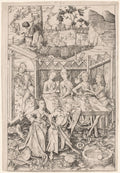 The Garden of Love Large Plate by Master ES (German, active 1450–67) - Classic Art canvas print