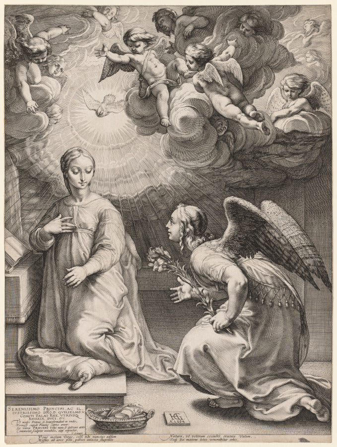 The Annunciation by Hendrick Goltzius (Dutch, 1558–1617) - Classic Art canvas print