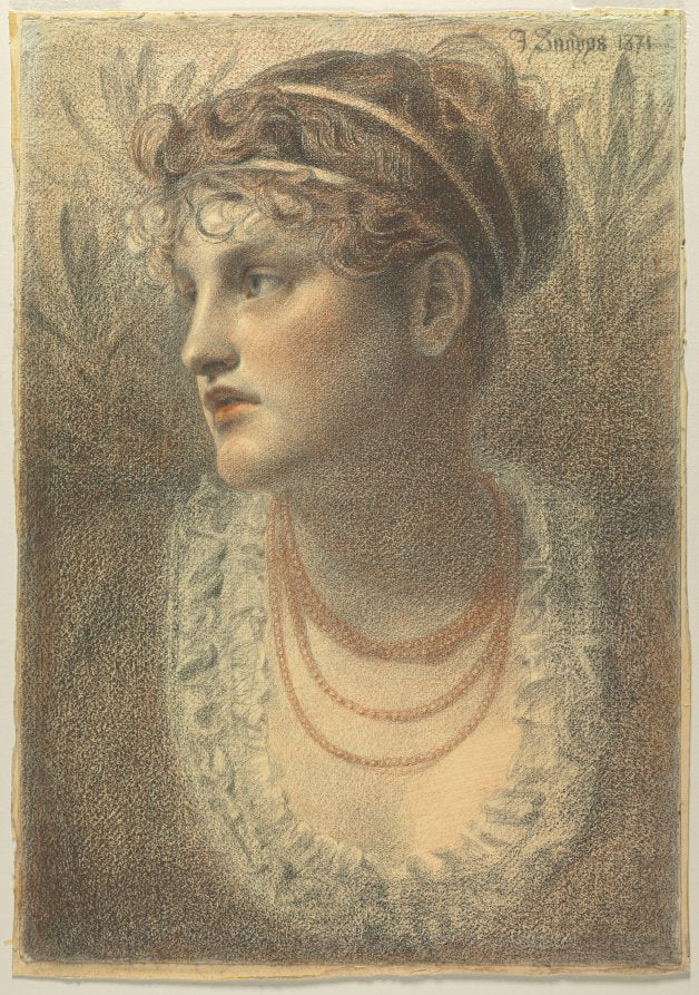 The Coral Necklace by Frederick Sandys (British, 1829–1904) - Classic Art canvas print