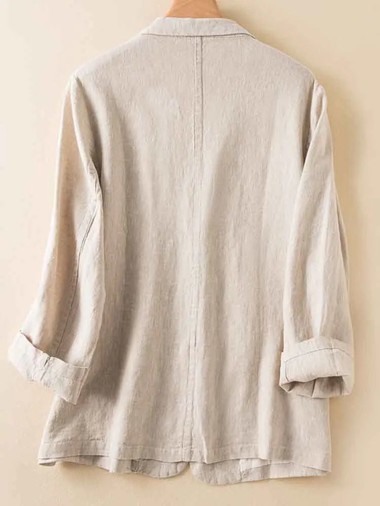 Women's Simple Versatile Linen Blend Casual Jacket