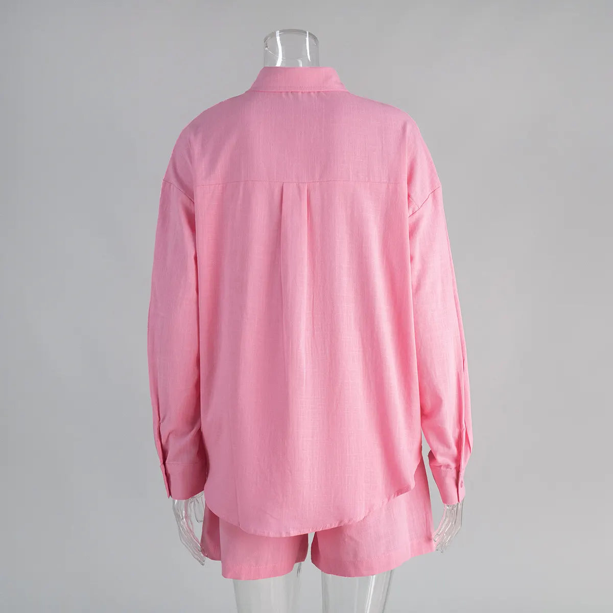 Cotton Cardigan Long Sleeve Shorts Set