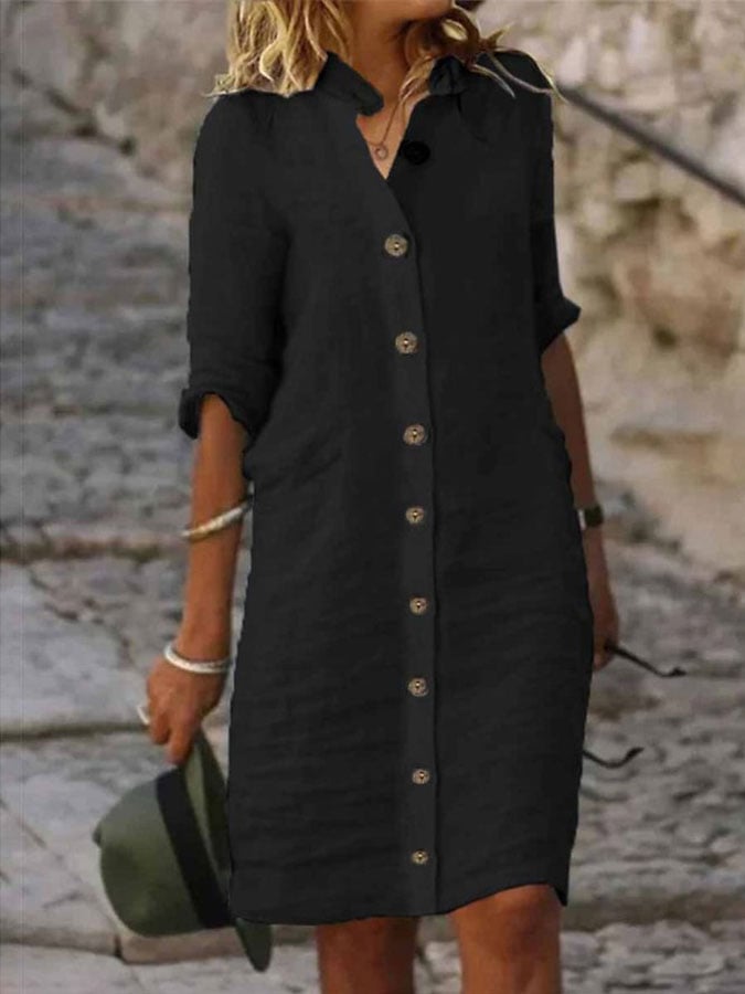 Women's Breasted Casual Resort Dress