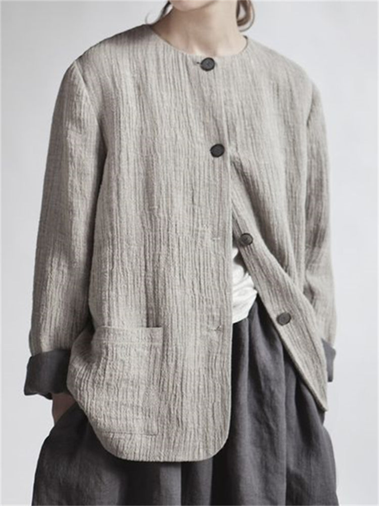 Vintage Pucker Comfy Linen Blend Jacket