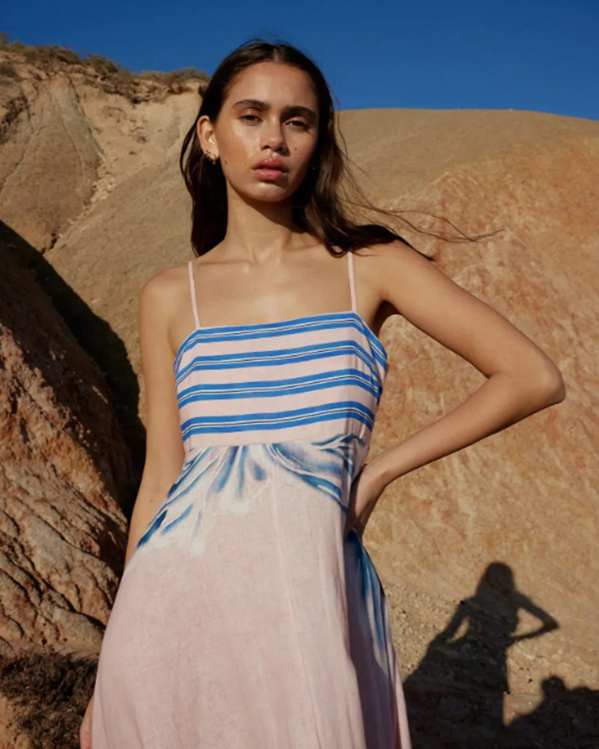 Resort Casual Strappy Printed Maxi Dress