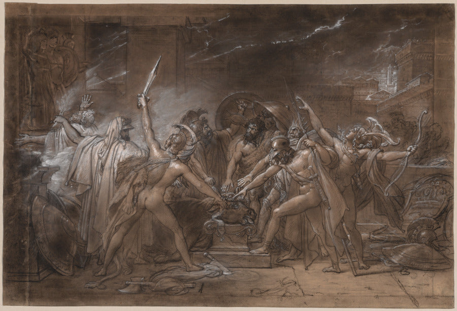 The Oath of the Seven Chiefs against Thebes by Anne-Louis Girodet de Roucy-Trioson (French, 1767–1824) - Classic Painting canvas print