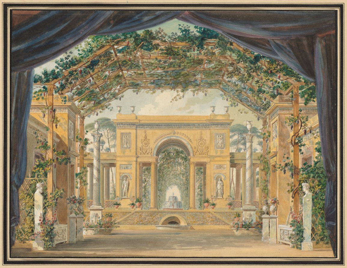 Decoration Executed for the Birthday of His Majesty the King of Westphalia by Pierre-Luc-Charles Cicéri (French, 1782–1868) - Classic Painting canvas print