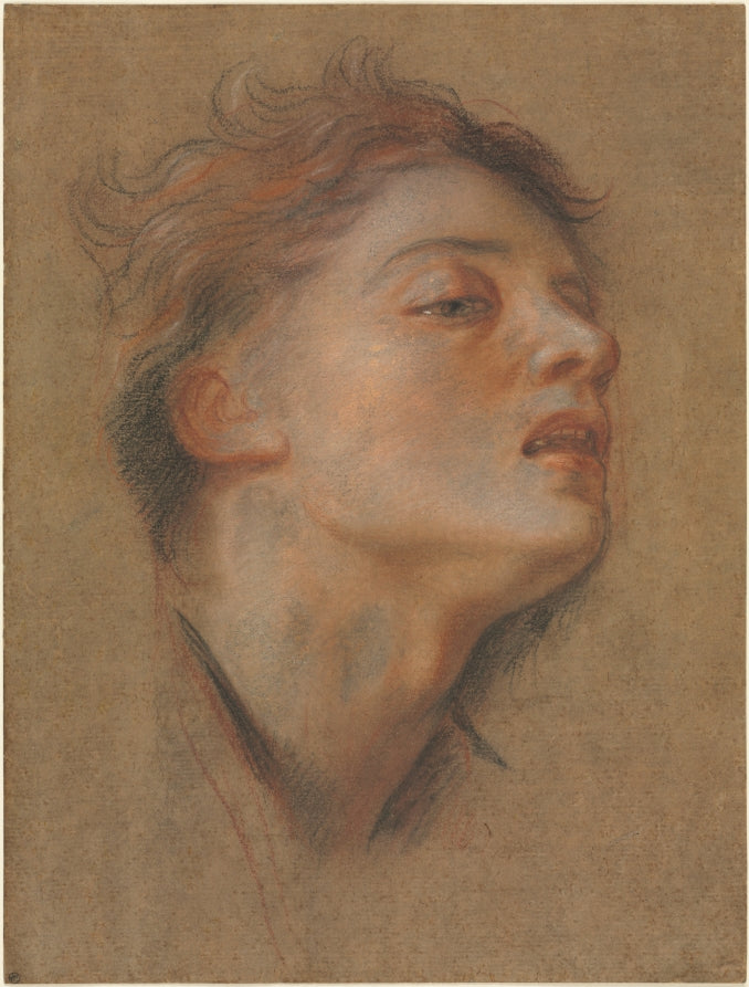Head of a Young Man by Antoine Coypel (French, 1661–1722) - Classic Painting canvas print