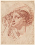 Head of a Young Woman by Jean-Baptiste Greuze (French, 1725–1805) - Classic Painting canvas print