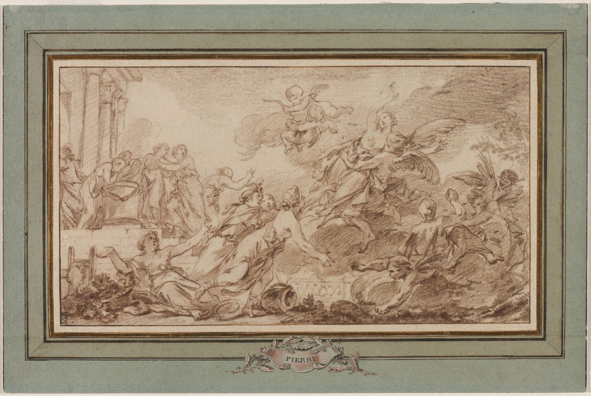 Boreas Abducting Oreithyia by Jean-Baptiste-Marie Pierre (French, 1713–1789) - Classic Painting canvas print
