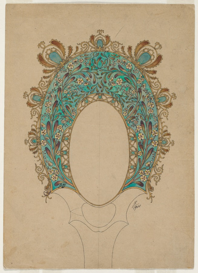 Designs for a Hand Mirror by Félix Bracquemond (French, 1833–1914) - Classic Painting canvas print