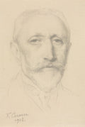 Self-Portrait by Fernand Cormon (French, 1845–1924) - Classic Painting canvas print