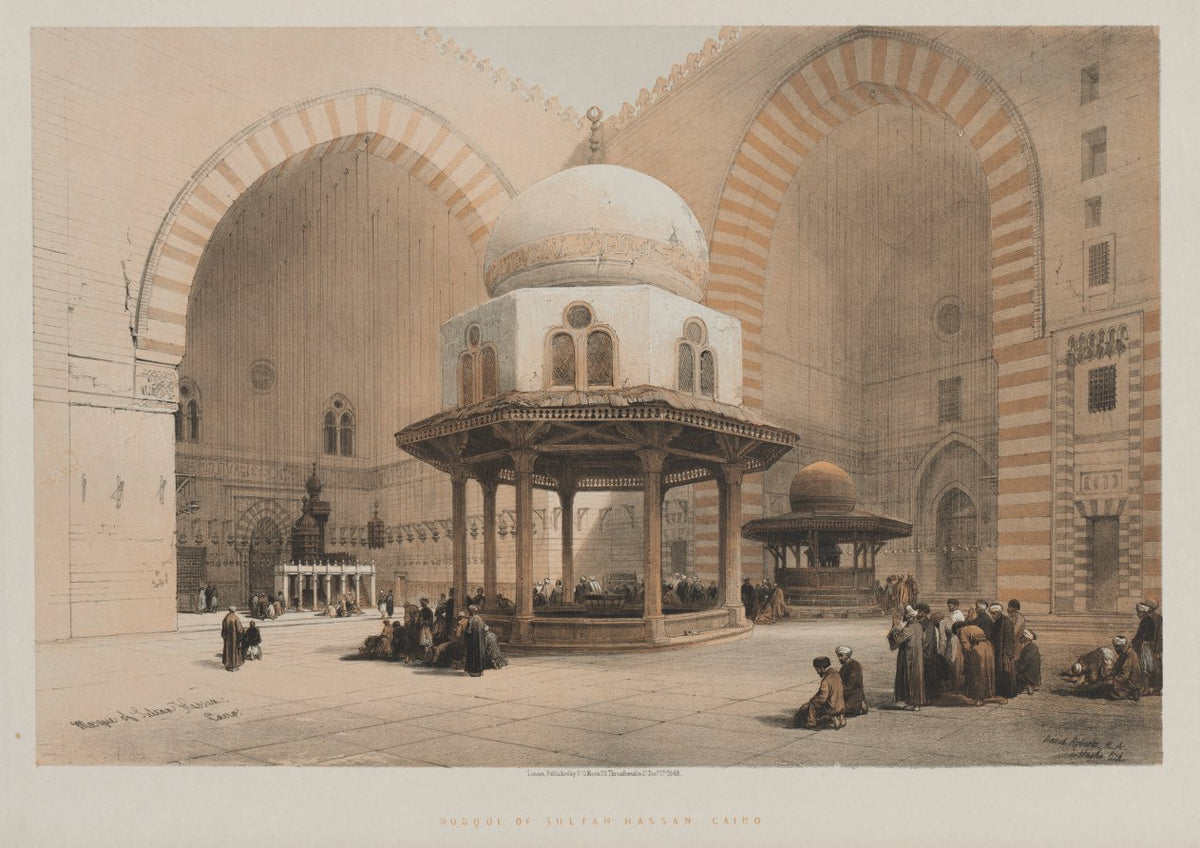 Egypt  Nubia, Volume III, No. 8 Mosque of Sultan Hassan, Cairo by Louis Haghe (British, 1806–1885) - Classic Art canvas print