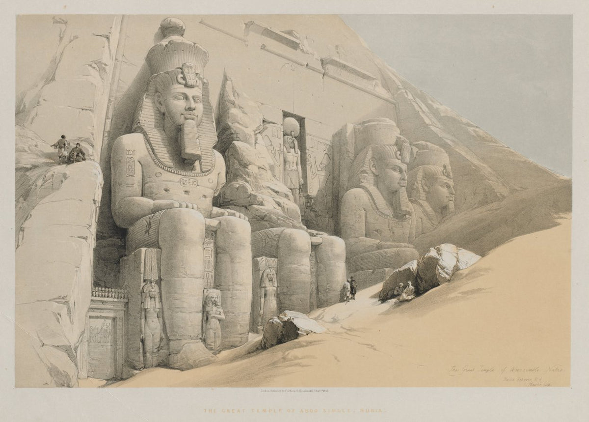 Egypt and Nubia, Volume I The Great Temple of Aboo-Simble, Nubia by Louis Haghe (British, 1806–1885) - Classic Art canvas print